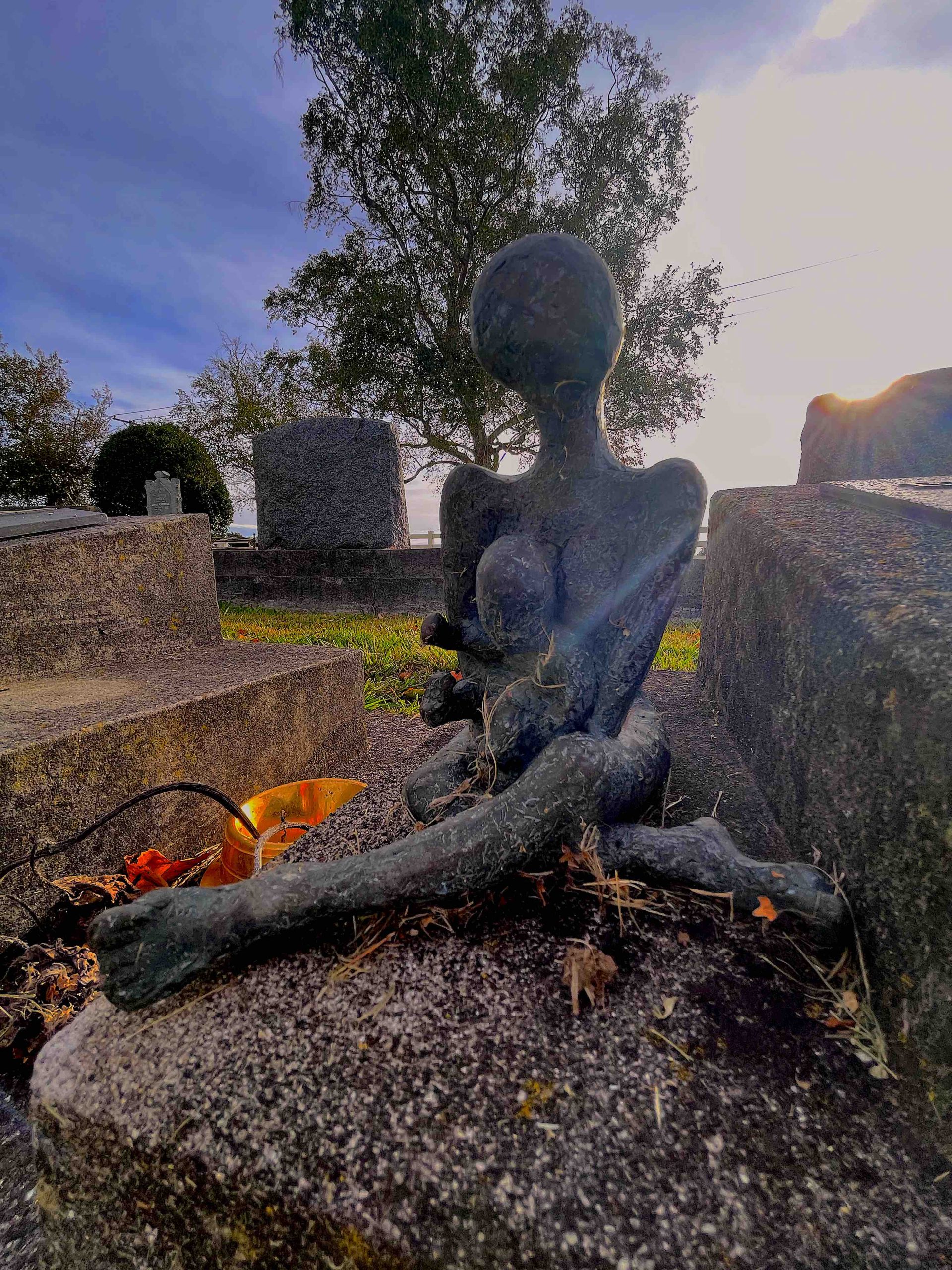 Statues found at the gravesite at Te Paariha o Rangiaowhia